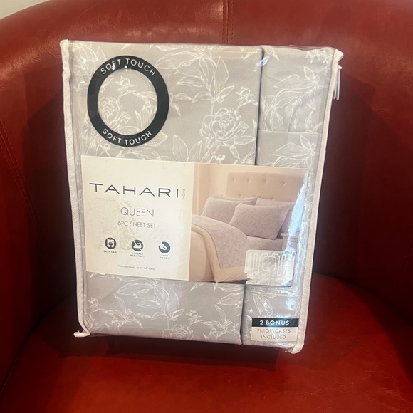 Tahari Gray Queen 6-Piece Sheet Set - Picture 6 of 6